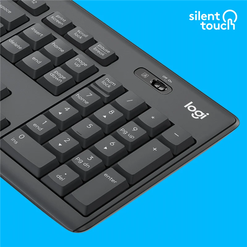 Logitech MK295 Silent kabelloses Tastatur-Maus-Set graphite