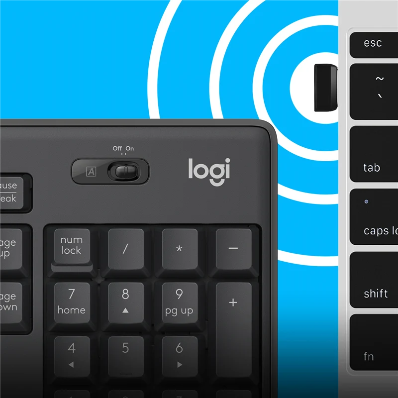 Logitech MK295 Silent kabelloses Tastatur-Maus-Set graphite