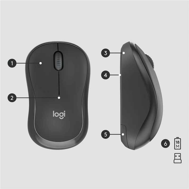 Logitech MK295 Silent kabelloses Tastatur-Maus-Set graphite