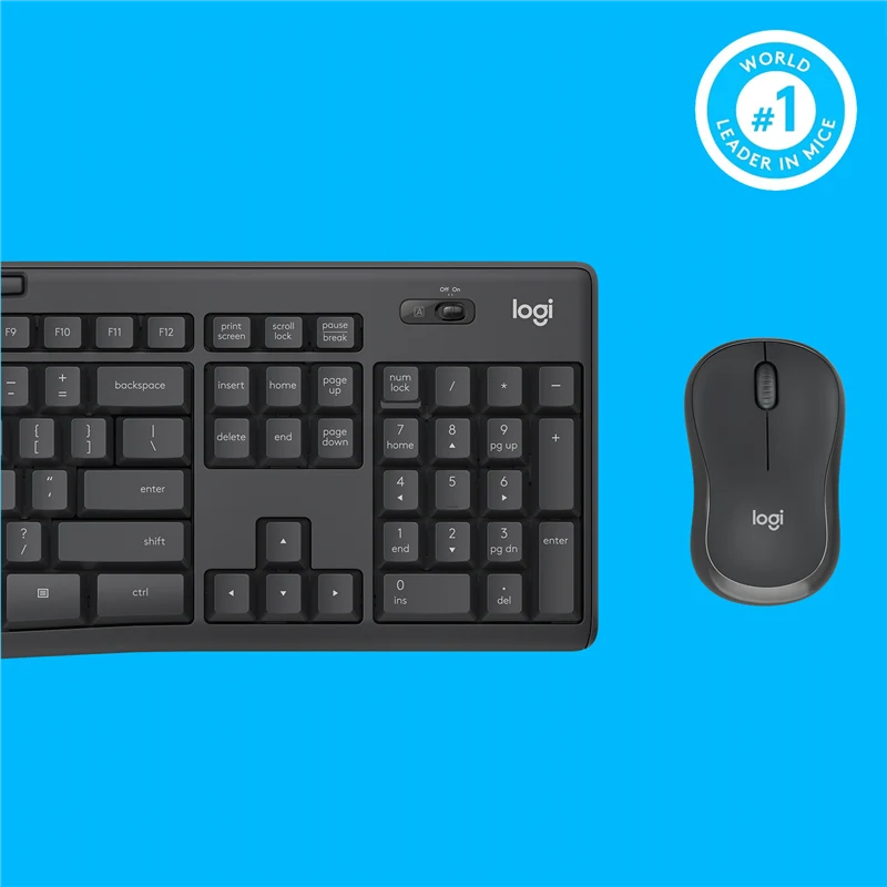 Logitech MK295 Silent kabelloses Tastatur-Maus-Set graphite