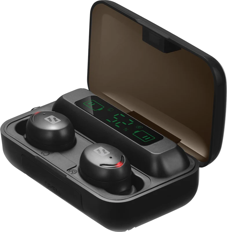 Sandberg Wireless Earbuds mit Mikrofon + Powerbank Schwarz