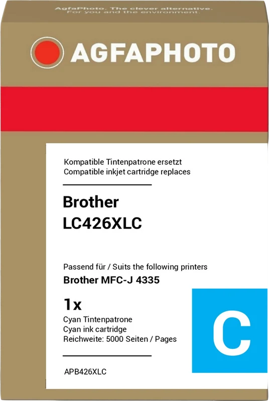 Agfa Photo XL Druckerpatrone kompatibel mit Brother LC426XLC Cyan