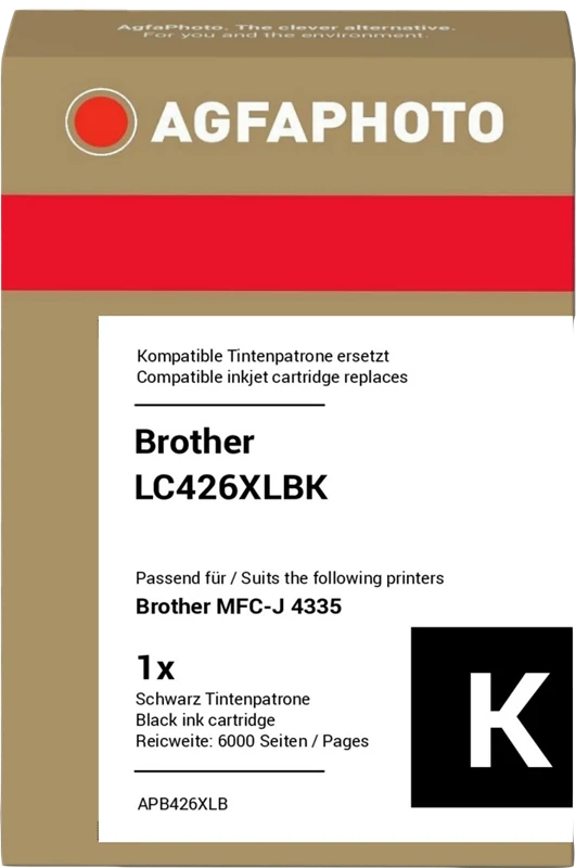 Agfa Photo XL Druckerpatrone kompatibel mit Brother LC426XLBK Schwarz
