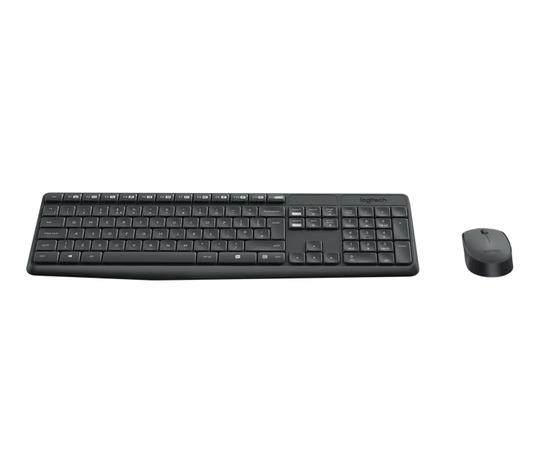 Logitech MK235 kabelloses Tastatur-Maus-Set Grau