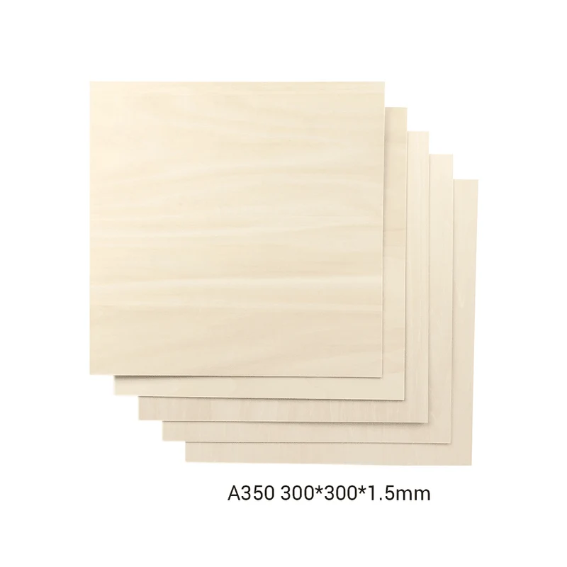 Snapmaker Basswood Sheet-A350 300 x 300 x 1,5 mm, 5er-Pack