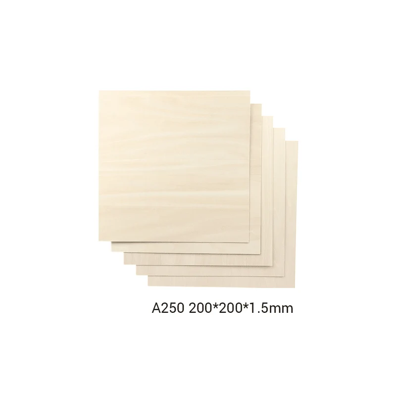 Snapmaker Basswood Sheet-A250 200 x 200 x 1,5 mm, 5er-Pack