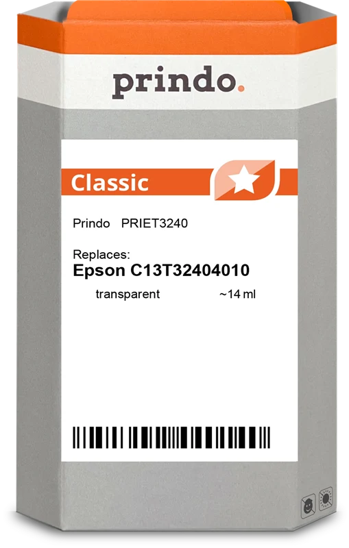 Prindo Classic Druckerpatrone kompatibel mit Epson T3240 Transparent