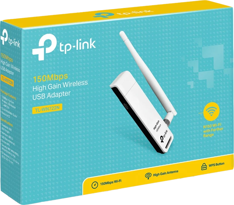 TP-Link TL-WN722N Netzwerkadapter - USB 2.0 Schwarz / Weiss
