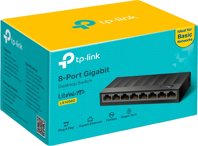TP-Link 8-Port-Gigabit-Desktop-Switch Schwarz - LS1008G