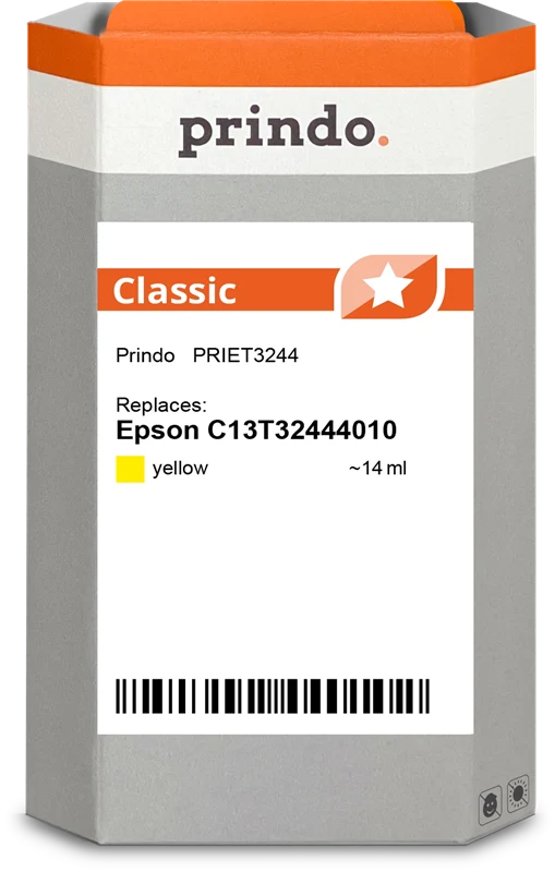 Prindo Classic Druckerpatrone kompatibel mit Epson T3244 Gelb