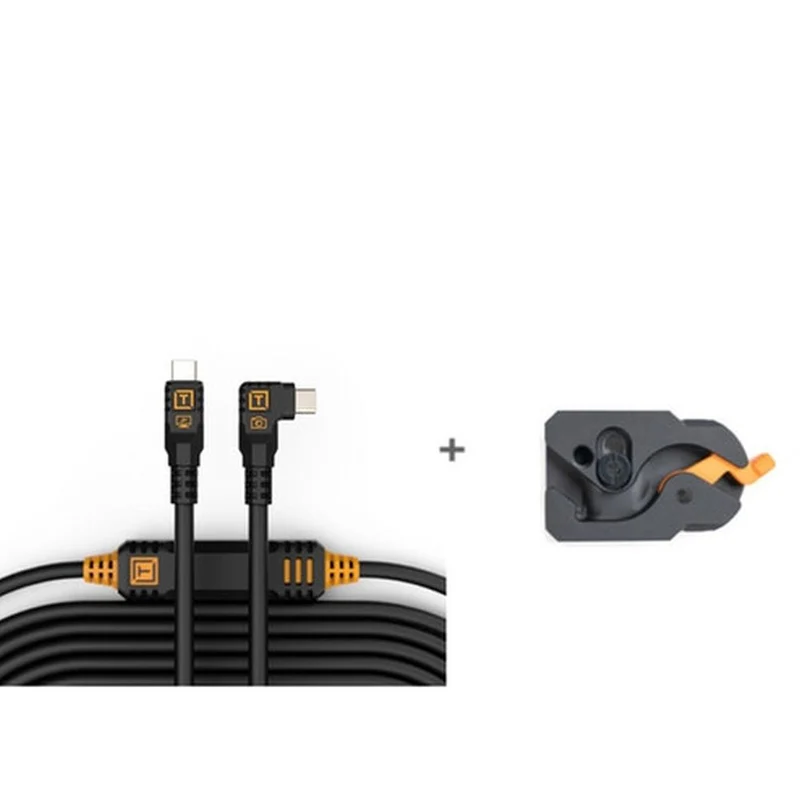 Tether Tools TetherGuard LeverLock & Kabelsatz, USB-C gerade auf USB-C gewinkelt, 9,4 m nicht reflektierend schwarz