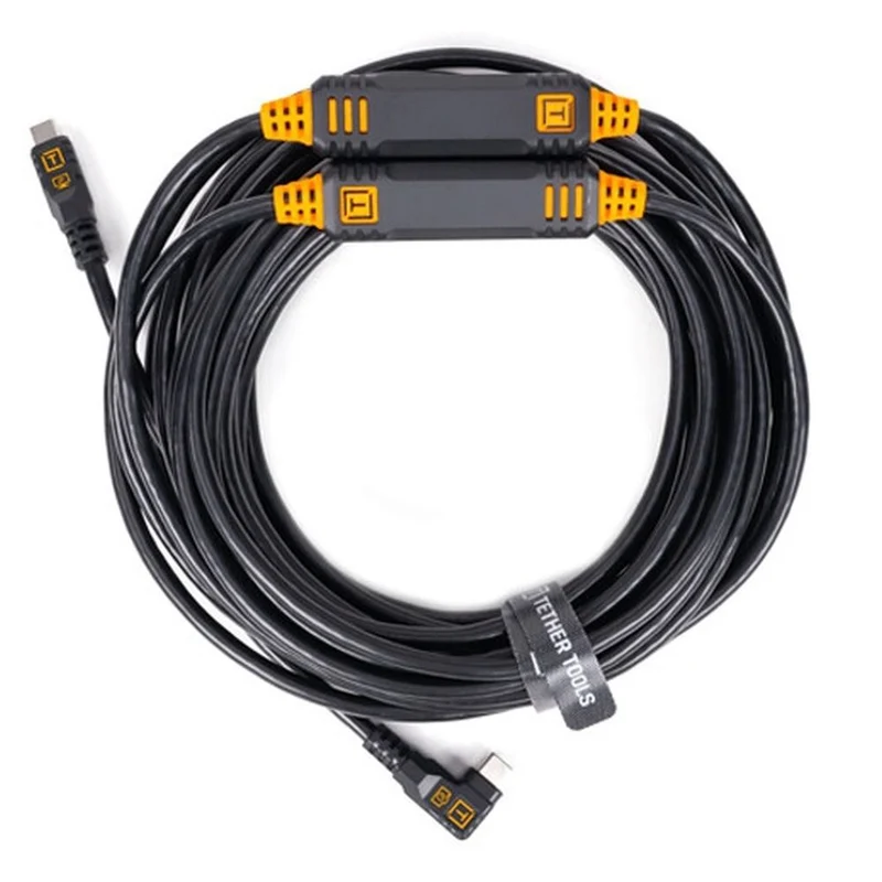Tether Tools TetherGuard LeverLock & Kabelsatz, USB-C gerade auf USB-C gewinkelt, 9,4 m nicht reflektierend schwarz