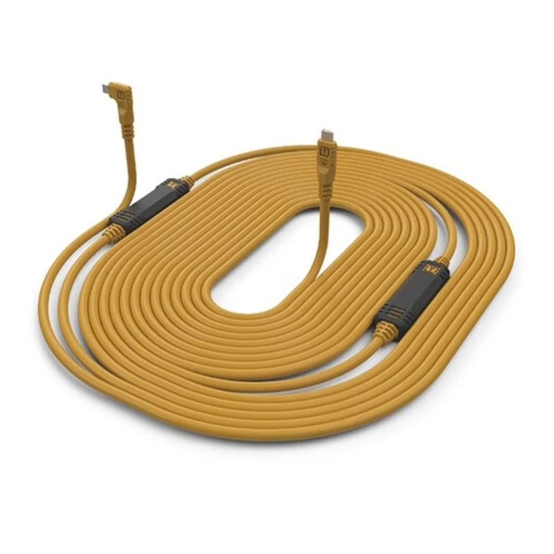 Tether Tools TetherGuard LeverLock & Kabelsatz, USB-C gerade auf USB-C gewinkelt, 9,4 m, hochsichtbares Orange