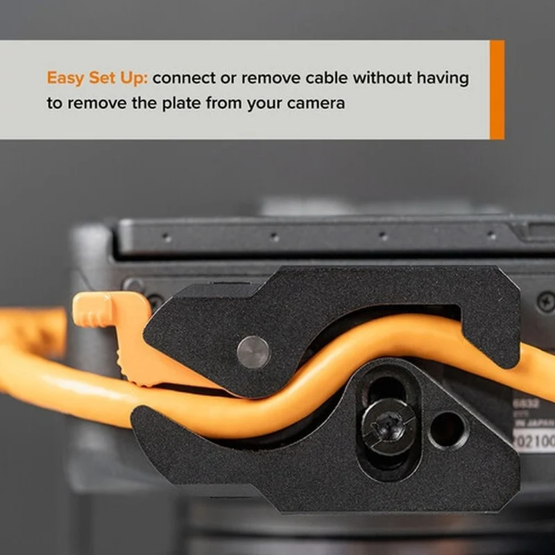 Tether Tools TetherGuard LeverLock & Kabelsatz, USB-C gerade auf USB-C gewinkelt, 9,4 m, hochsichtbares Orange