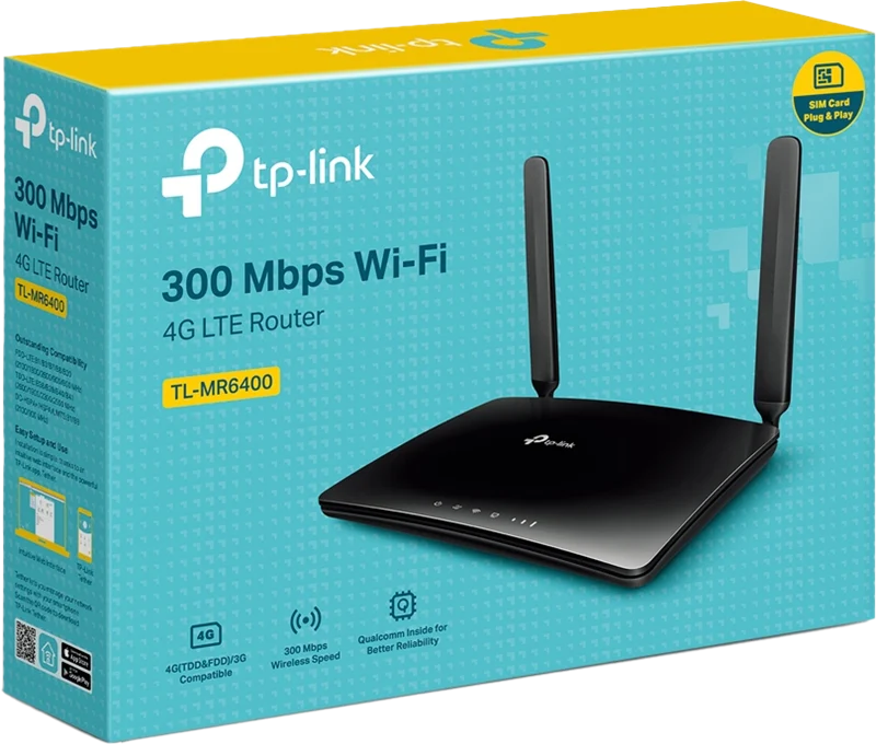 TP-Link TL-MR6400 WLAN-Router mit 4G/LTE Schwarz