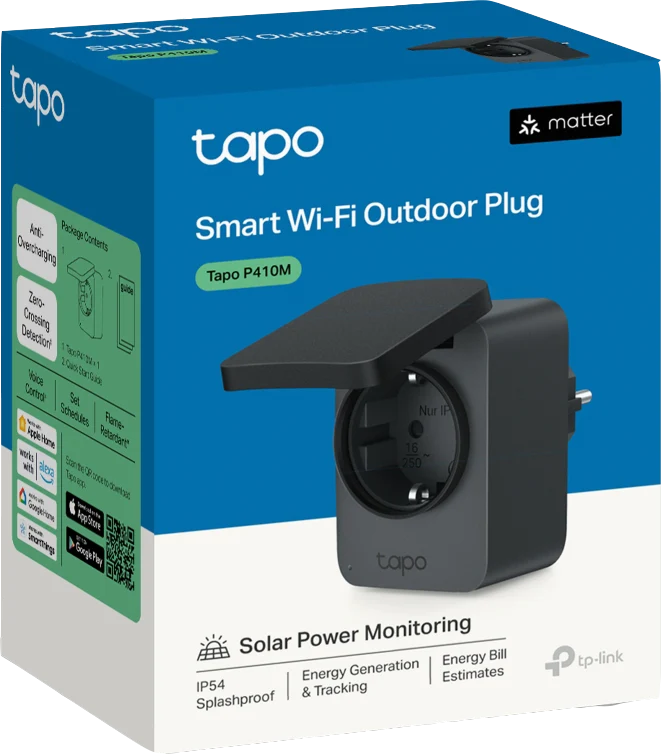 TP-Link Tapo P410M WLAN-Steckdose Outdoor Schwarz