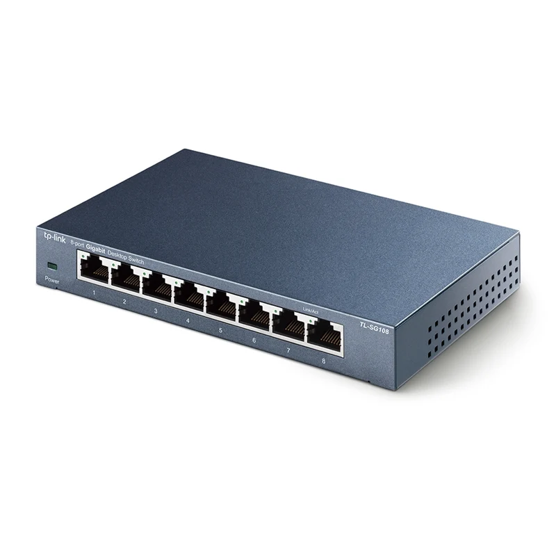 TP-Link TL-SG108 8-Port Gigabit Switch Metallgehäuse Schwarz