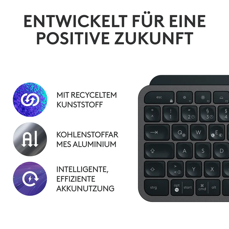 Logitech MX Keys S kabelloses Tastatur-Maus-Set graphite