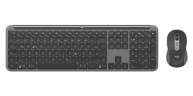 Logitech Signature Slim kabellose MK950 Tastatur-Maus-Set graphite