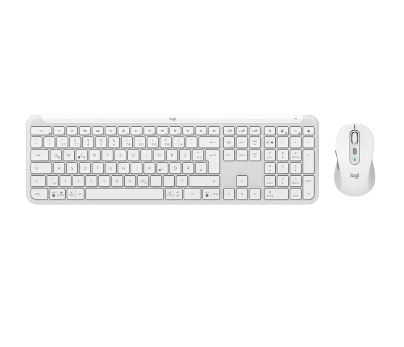 Logitech Signature Slim kabellose MK950 Tastatur-Maus-Set Weiss