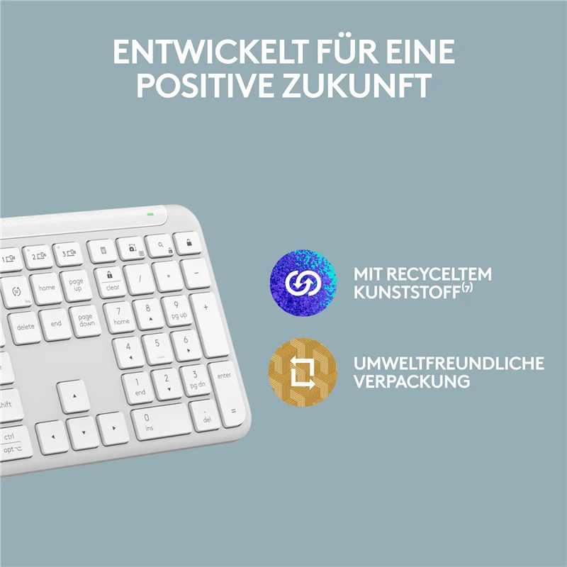 Logitech Signature Slim kabellose K950 Tastatur Weiss