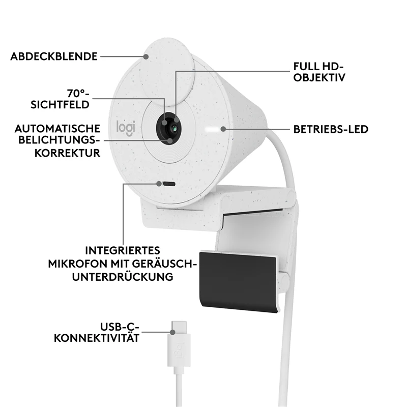Logitech BRIO 300 Webcam Weiss