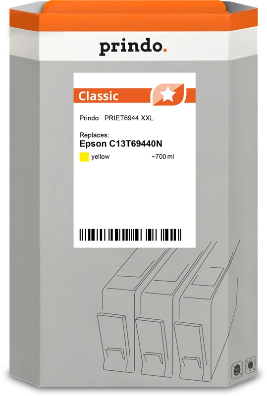 Prindo Classic XXL Druckerpatrone kompatibel mit Epson T6944 Gelb