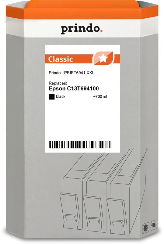 Prindo Classic XXL Druckerpatrone kompatibel mit Epson T6941 Schwarz