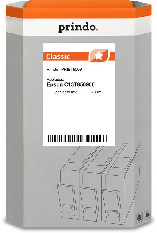 Prindo Classic Druckerpatrone kompatibel mit Epson T8509 lightlightblack