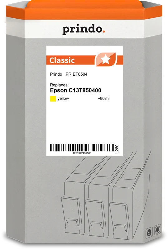Prindo Classic Druckerpatrone kompatibel mit Epson T8504 Gelb