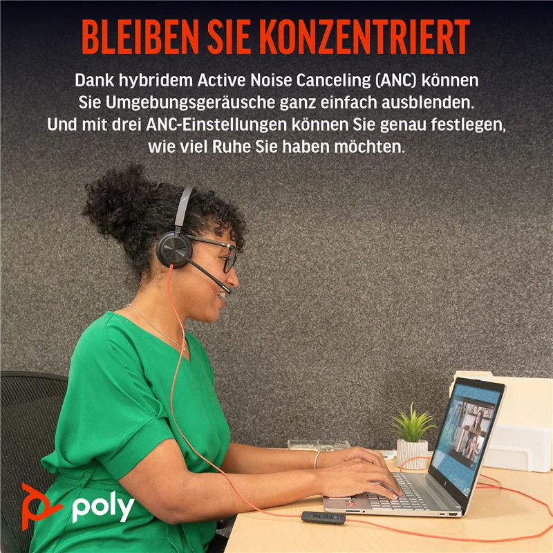 HP Poly y Blackwire 8225 Teams Headset USB-C/A Schwarz