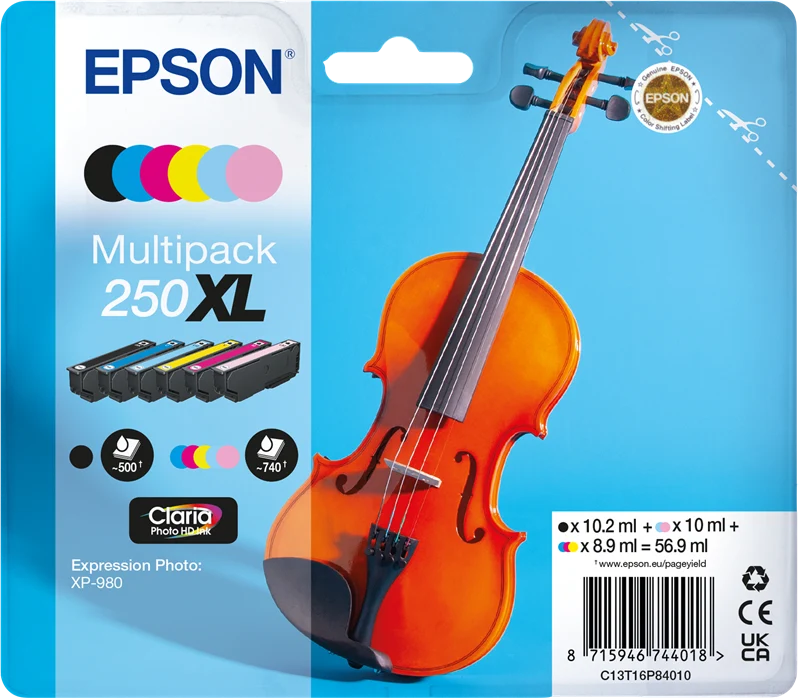 Epson 250 XL Multipack Schwarz / Cyan / Magenta / Gelb / Lightcyan / Lightmagenta