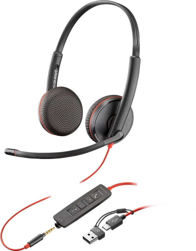 HP Poly Blackwire 3225 USB-C Headset Schwarz