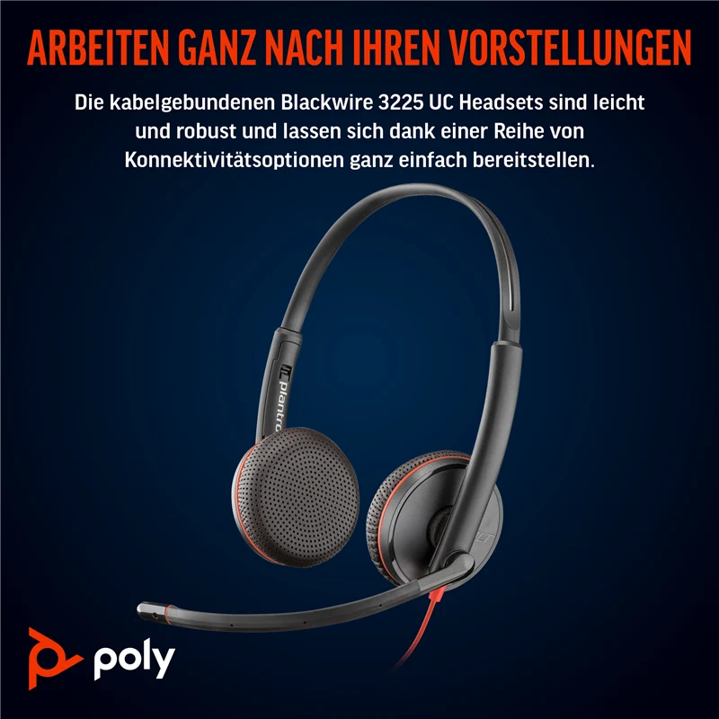 HP Poly Blackwire 3225 USB-C Headset Schwarz