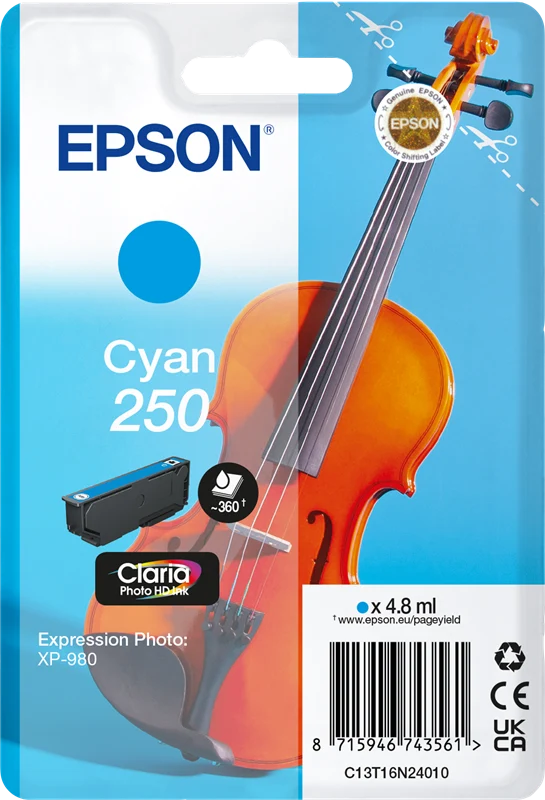 Epson 250 Cyan Druckerpatrone C13T16N24010