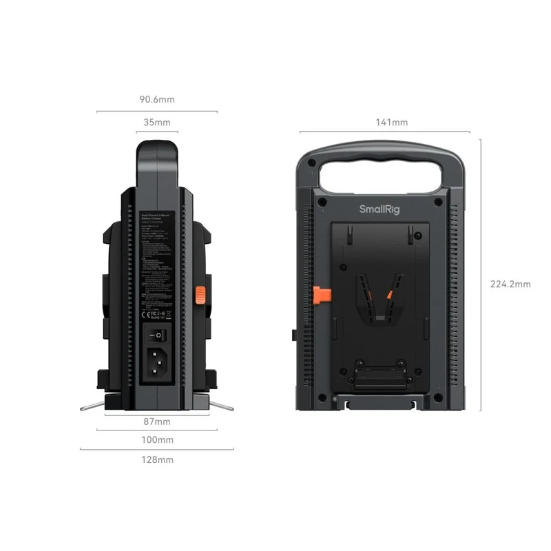 SmallRig 4578 Zweikanal V-Mount Batterieladegerät (EU Standard)