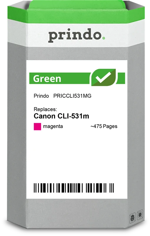 Prindo Green Druckerpatrone kompatibel mit Canon CLI-531m Magenta