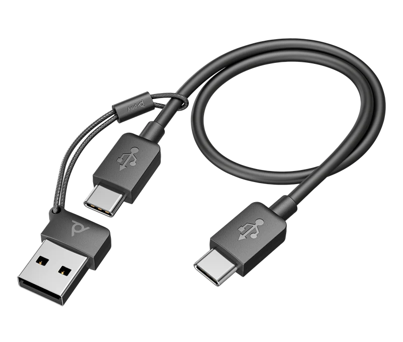 HP Poly Voyager Focus 2 USB-C-C Headset +USB-C/A-Adapter Schwarz