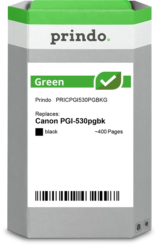 Prindo Green Druckerpatrone kompatibel mit Canon PGI-530pgbk Schwarz
