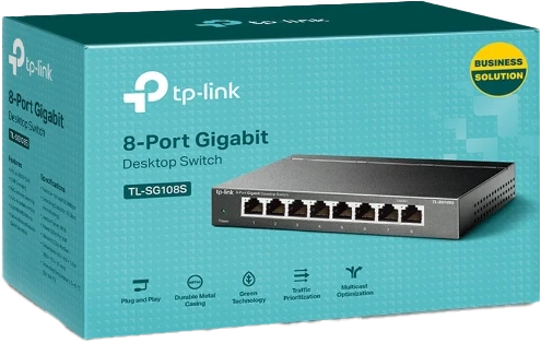 TP-Link 8-Port Gigabit Switch Metallgehäuse Schwarz