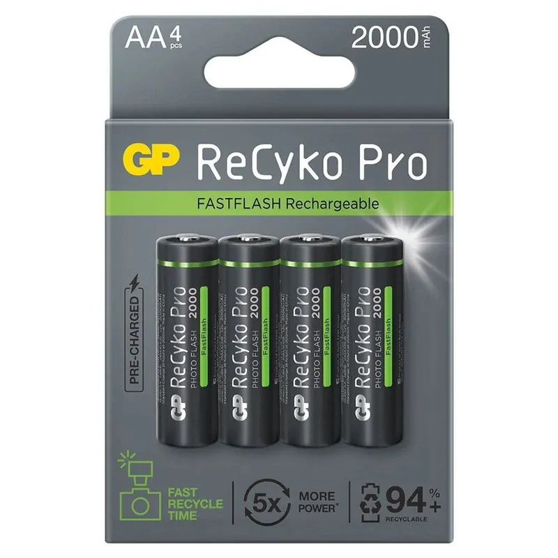 GP Photoflash 2000mAh wiederaufladbar, 4 Stück