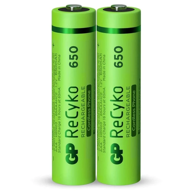 GP NiMH ReCyko AAA 650mAh 1,2V wiederaufladbar, 2 Stück