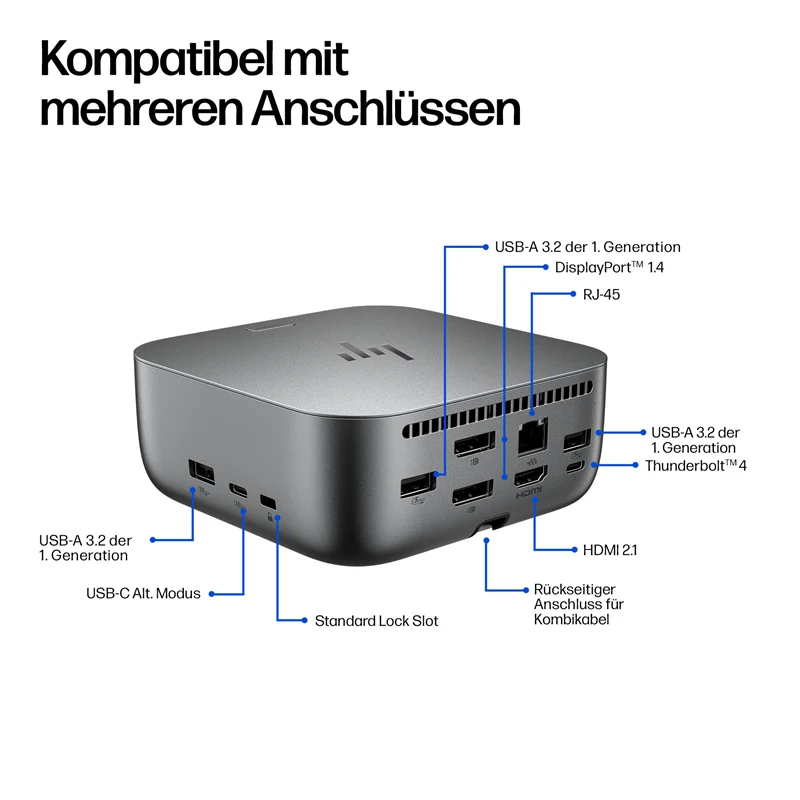 HP Thunderbolt 4 100 W G6 Dockingstation Grau