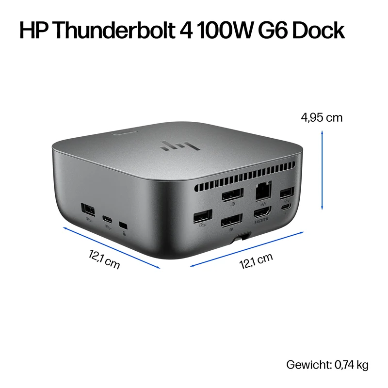 HP Thunderbolt 4 100 W G6 Dockingstation Grau