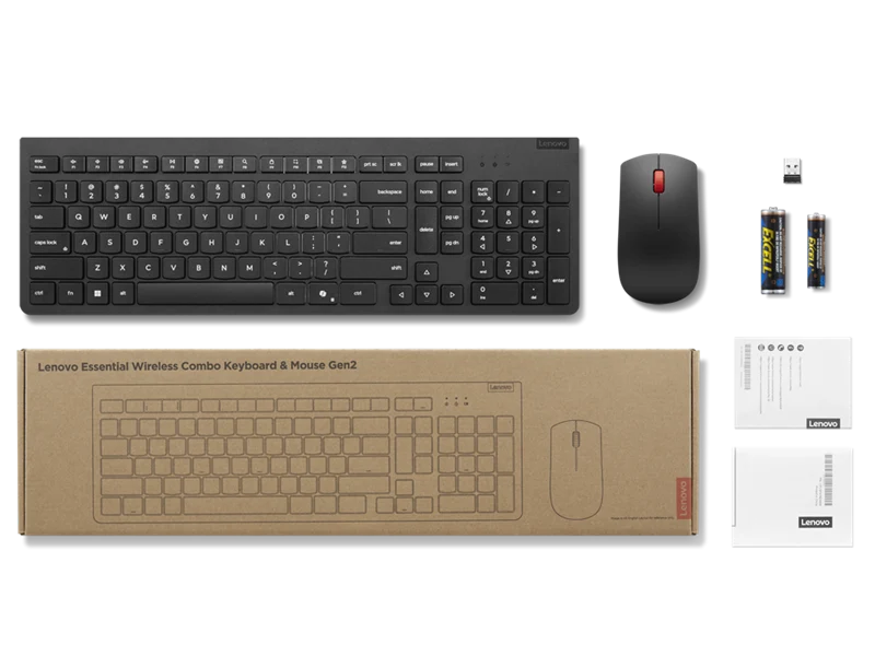 Lenovo Essential Wireless Tastatur & Maus Combo Gen 2 AI Schwarz