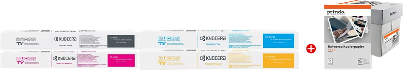 Kyocera Value Pack TK-8605 Schwarz/Cyan/Magenta/Gelb + Prindo Universal Papier