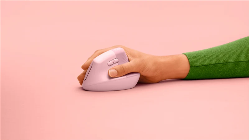 Logitech Lift Vertical Ergonomic Maus Pink