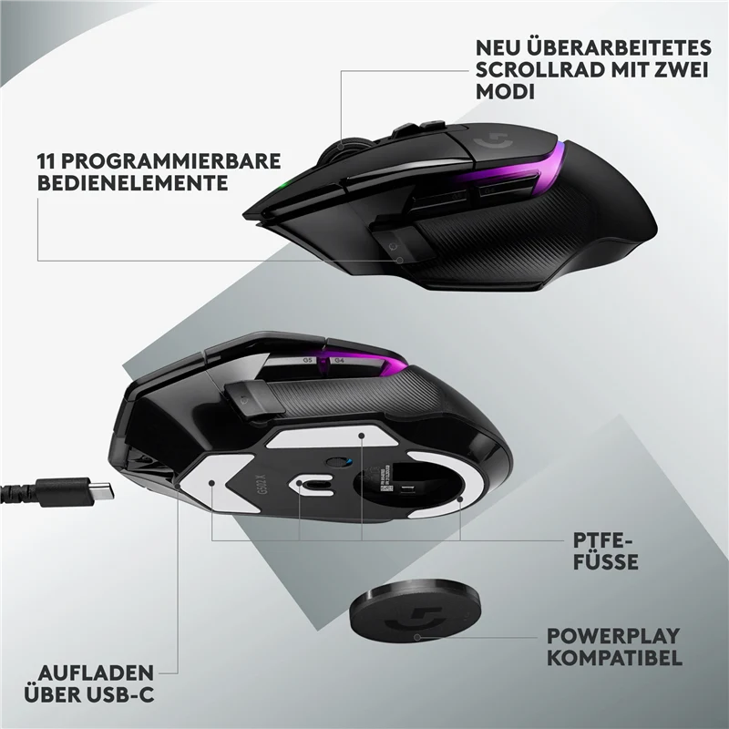Logitech G502 X PLUS Gaming-Maus Schwarz