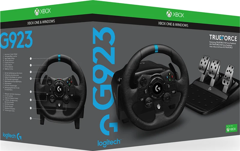 Logitech G923 TRUEFORCE Lenkrad mit Pedalen für PlayStation & PC Schwarz