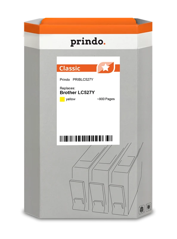 Prindo Classic Druckerpatrone kompatibel mit Brother LC527Y Gelb